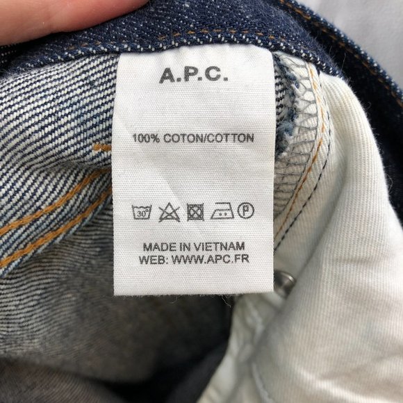 A.P.C. Petit New Standard Unisex fitted jeans button fly in Raw dark Indigo 30 - Picture 8 of 16